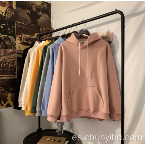 Tendencia de color sólido de gran tamaño sudadera con capucha de primavera/otoño